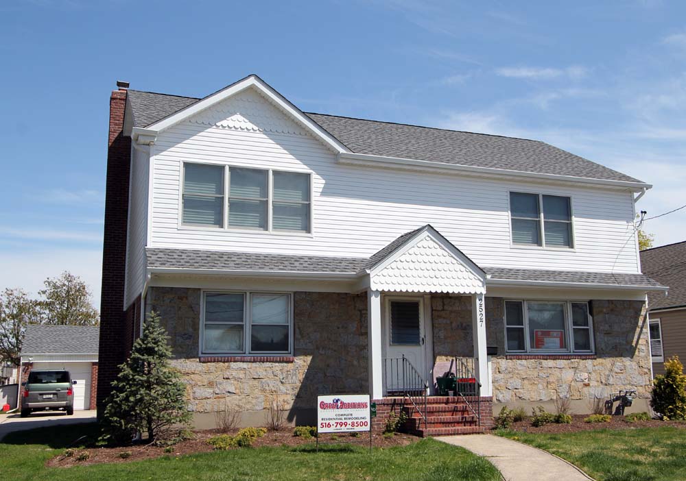 Bellmore 2nd Story Addition Mother/Daughter with Rear Deck & Sunroom Extension After photo