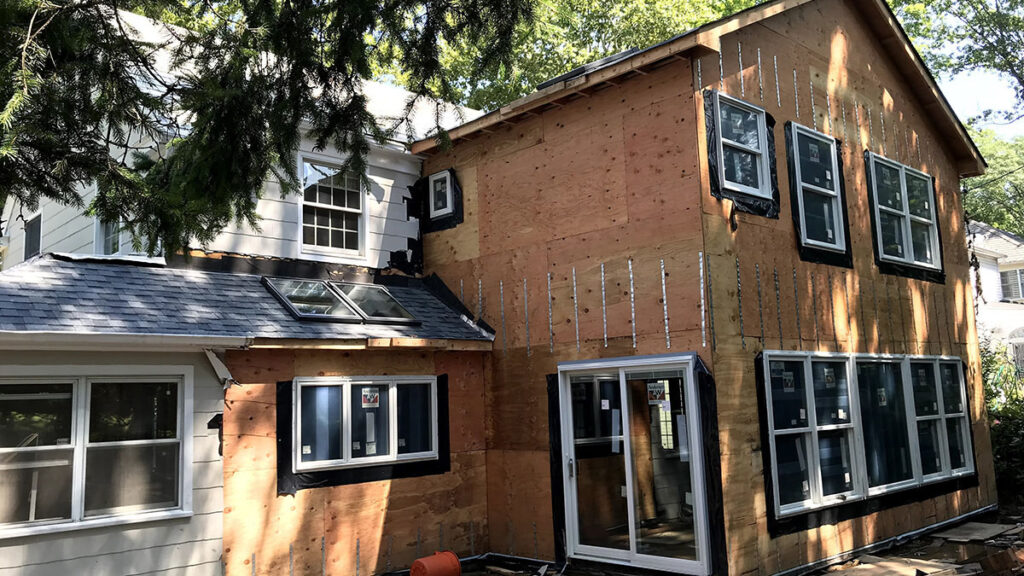 Extension Progress - Rear Two Story Extension, Great Neck, NY