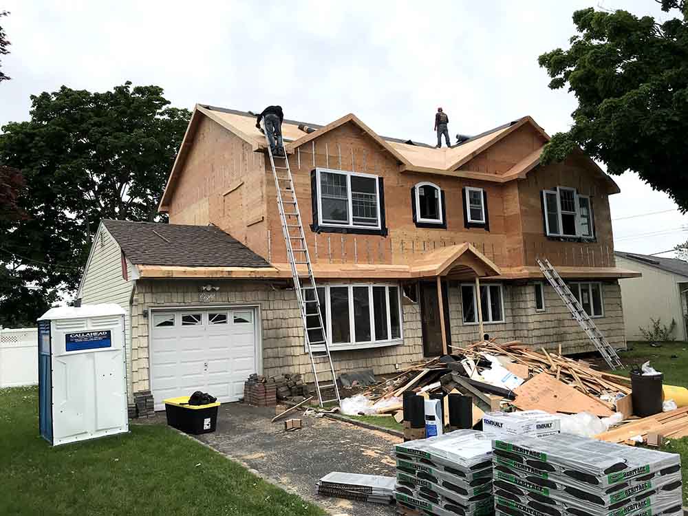 Second story framing complete - Full dormer addition on a Bethpage NY house