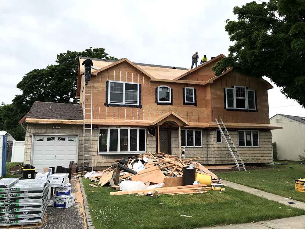 Second story framing complete - Full dormer addition on a Bethpage NY house