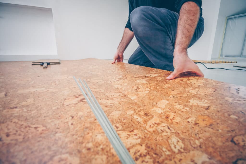 Cork flooring installation