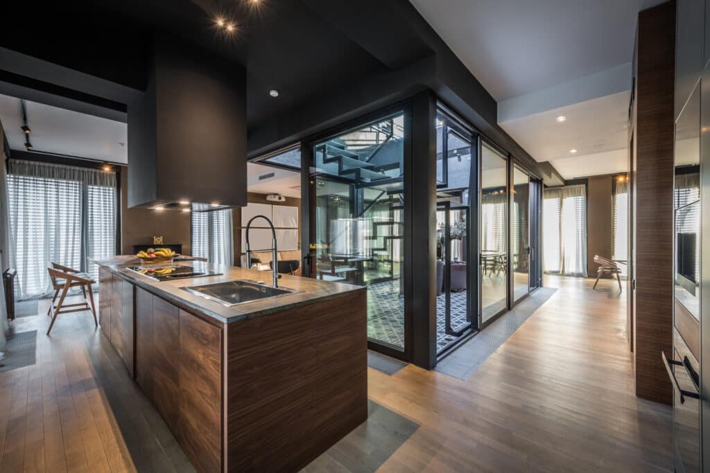 Contemporary kitchen interior in modern home