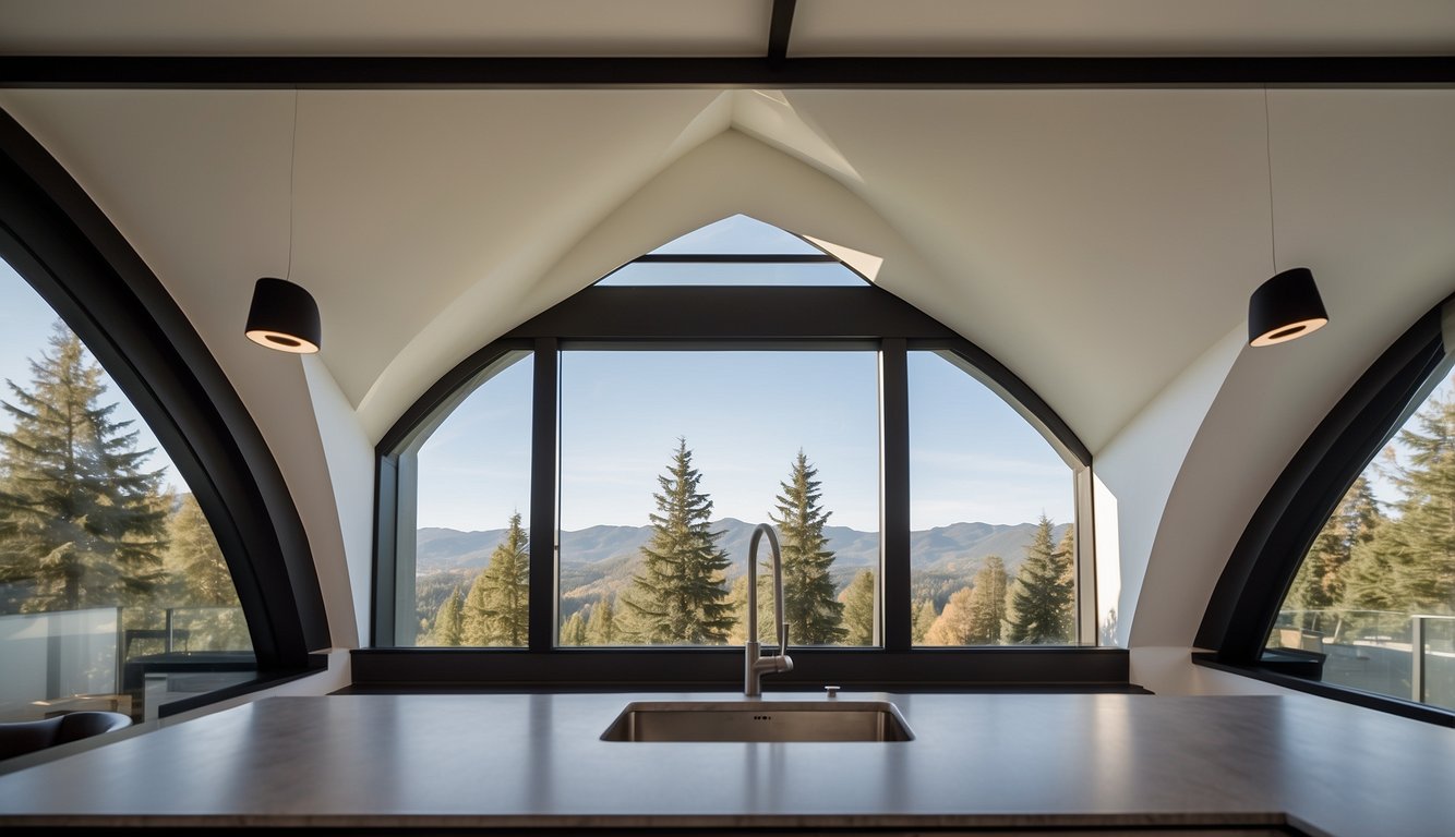 A modern dormer window with sleek lines and durable materials, set against a backdrop of a contemporary home with clean architectural lines